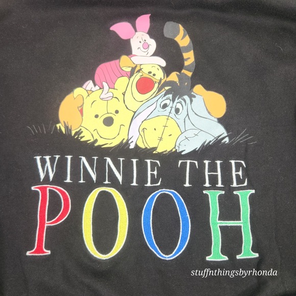 Disney Winnie The Pooh & Friends 3XL Screenprint &‎ Embroidered Sweatshirt Black - Picture 1 of 9